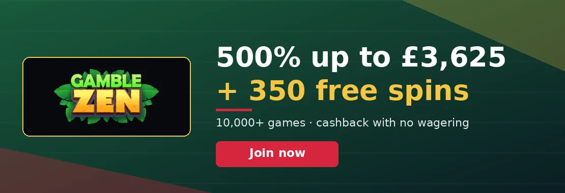 Gamblezen Casino: 500% up to £3,625 + 350 free spins over four deposits